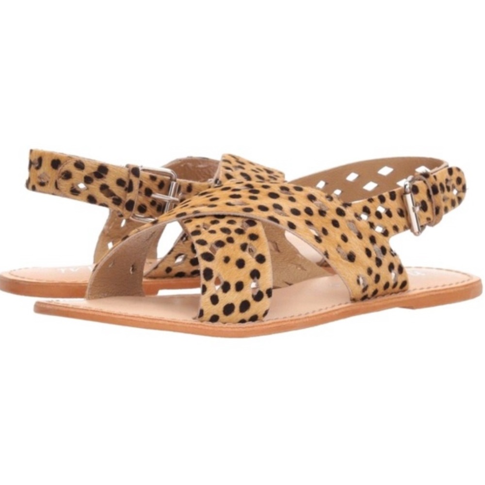 Matisse Whistler leopard Criss Cross Sandals 10